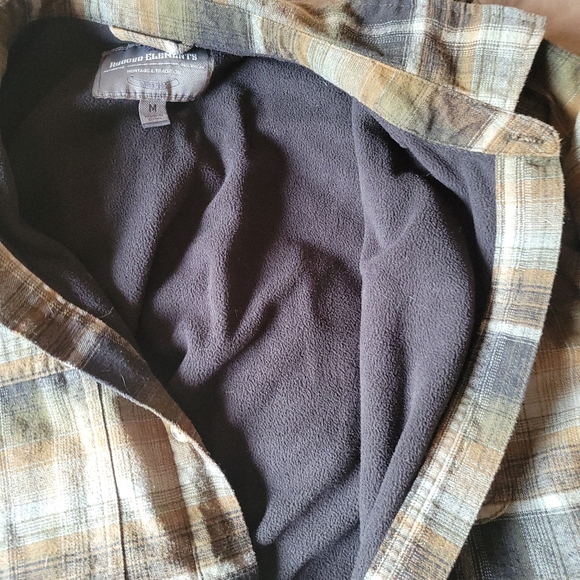 Rugged Elements Flannel Shirt Mens Medium Brown Plaid Lined Button Up - Picture 3 of 6